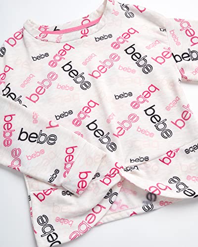 bebe Girls' Activewear Set - 3 Piece Soft Yummy Fleece Cropped Sweatshirt, Jogger Sweatpants, and Tank Top Set (Sizes: 4-16)4