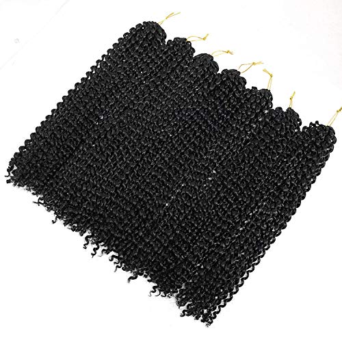 14 inch 6 packs Passion Bohemian Crochet Hair Twist Hair Water Wave Crochet Braids for Passion Twist Crochet Hair Passion Twist Braiding Hair Hair Extensions (14"6Packs, #1B)