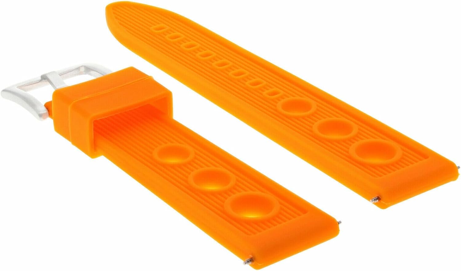 Ewatchparts 20mm Rubber Racing Watch Band Strap Compatible With Breitling Colt Abyss Super Ocean Watch Orange