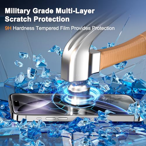 SIBEITU 3 Pack Screen Protector for iPhone 16 Pro with 3 Pack Camera Lens Protector, 6.3 Inch HD Clear 9H Hardness Tempered Glass Film, Scratch Resistent, Easy Installation, Bubbles Free