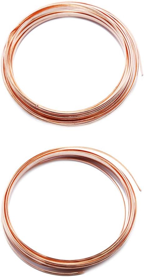 Assorted Solid Bare Copper Wire Half Round, Bright, Half Hard, 10 Feet, 12, 14, 16 and 18 Gauge Assorted 4 Sizes - 10 FT