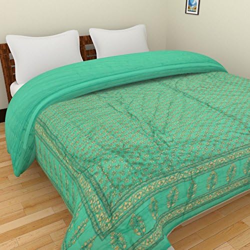 Spangle Jaipuri Gold Print Double Rajai/Quilt