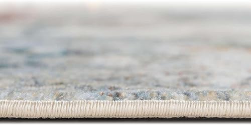 Miniatura 5 de Unique Loom Baracoa Collection - Alfombra Panamericana (5 pies 1 pulgada x 8 pies, ovalada, cremaazul)