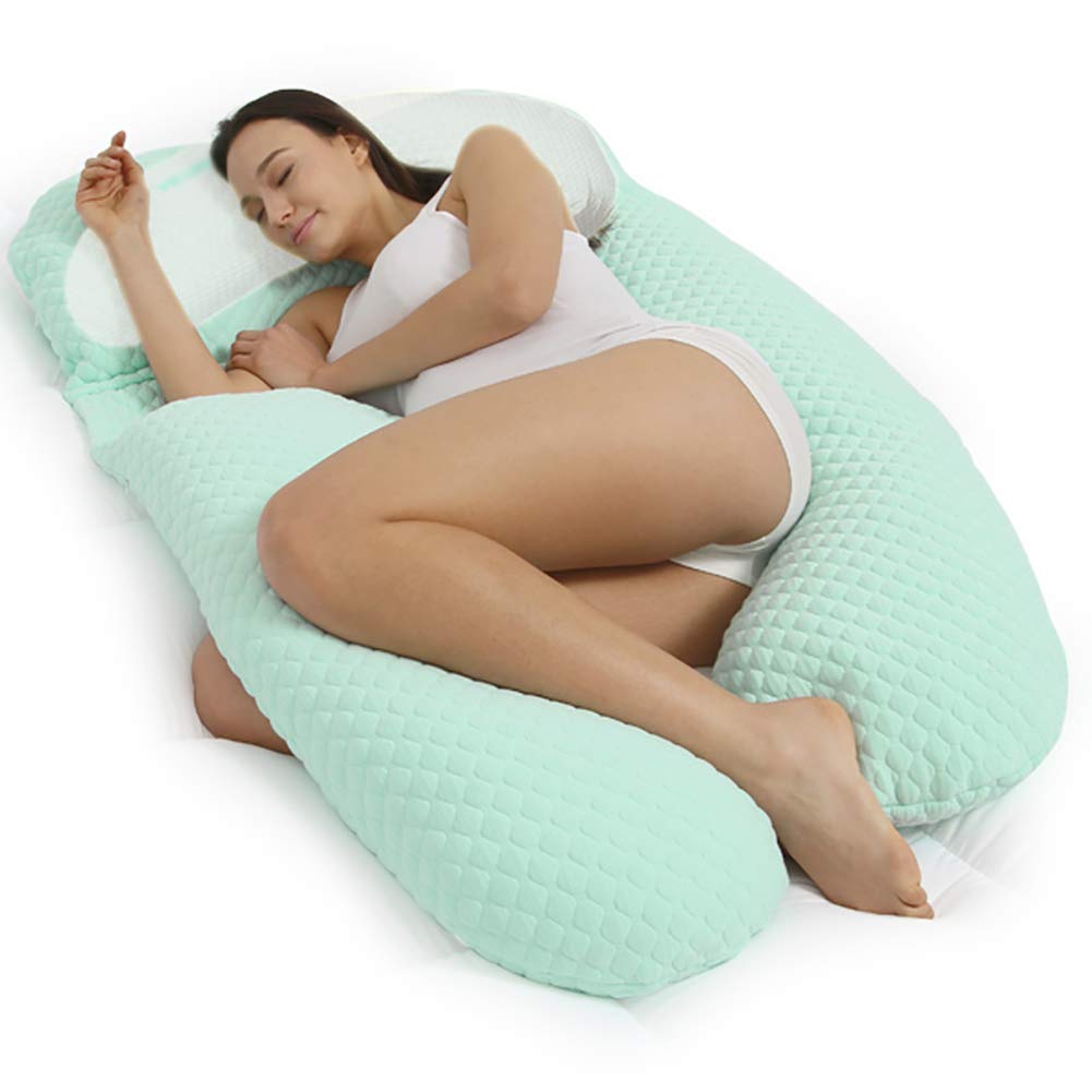 Pregnancy Pillow U-Shape Full Body Pillow Maternity Support Pillow Cushion Pillow for Pregnant Women Blue
