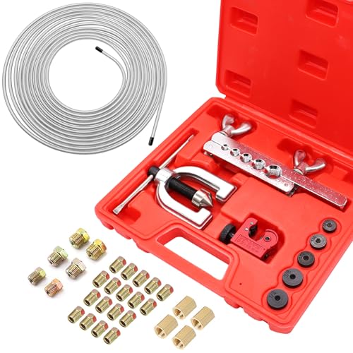 25 ft Zinc Coated Brake Line Kit with Fittings and Flaring Tool