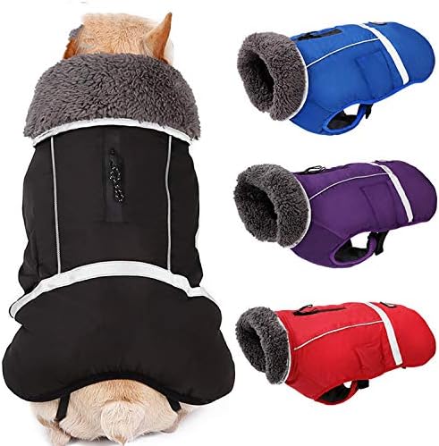 LOVEPET Dog Clothing Waterproof Reflective Warm Clothing Dog Buckle Clothes Pet Autumn and Winter Thick Jacket Big Dog 4 Pcs