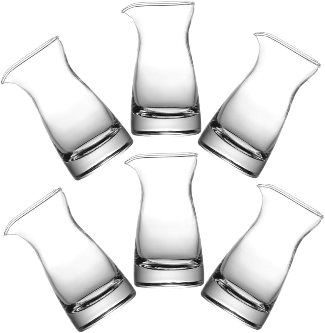 Elegant Glass Creamer Pitchers Set 6pcs Milk Steaming Pitchers Decanters Milk Containers for Kitchen