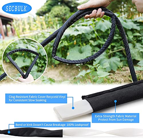 Secbulk Flat Soaker Hose, 100Ft 50Ft 1/2" Linkable Consistent Drip Irrigation Hose Save 80% Water, Leakproof Heavy Duty Double Layer Sprinkler Hose For Garden Bed Vegetable 50Ft 2Packs #TOP4