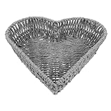 Homoyoyo Cesta de Pan Tejida Cuerda de Papel Gris Cesta de Frutas Tejida Base Reforzada Soporte Apilable para Servir Alimentos y Organizar Aperitivos Cocina y Comedor