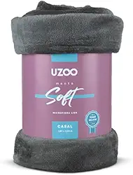Manta Soft Microfibra Casal, 180x220cm, Cinza, Toque Peluche