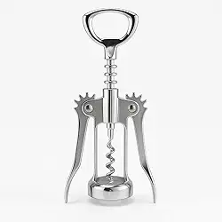 Abridor Premium de Vinho Saca-Rolha Inox Modelo Prático 2 Hastes – Aço Inoxidável 17 cm para Garrafas de Vinho