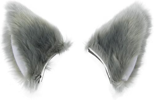 Lindo gato zorro de pelo largo orejas de pelo clip anime, fiesta de cosplay disfraz