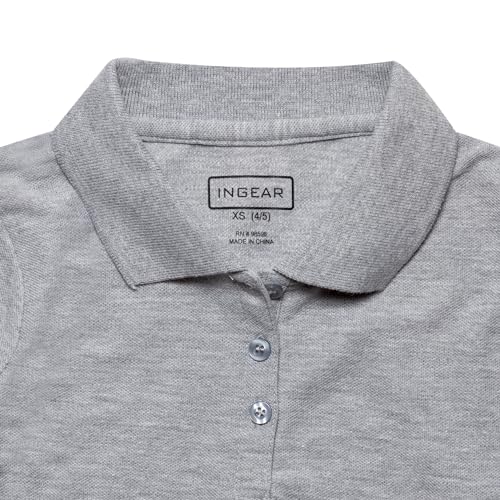 INGEAR Girls Long Sleeve Polo Shirt 2-Pack - School Uniform, Golf, Casual Wear, Moisture-Wicking, Sizes 4-162