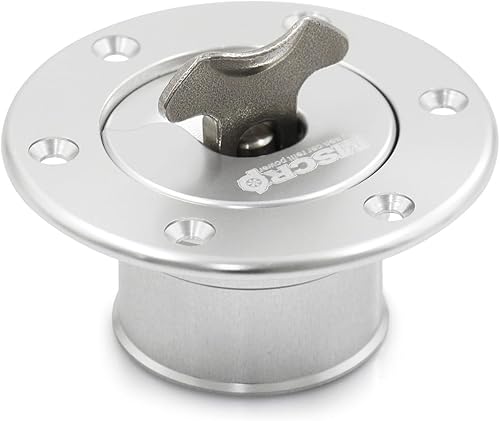 Miniatura 3 de Billet Tapa de tanque de sobretensión de aluminio de 1.398 in con 6 agujeros sin ventilación (plateado)