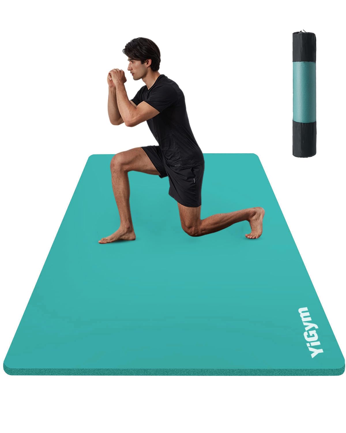 YiGym Yoga Mat Thick 15mm 190×90cm NBR Exercise Mat for Home Outdoor Yoga Pilates Fitness Soft Large Gym Mat with Carry Bag