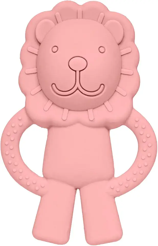 Mordedor Em Silicone Leãozinho Rosa
