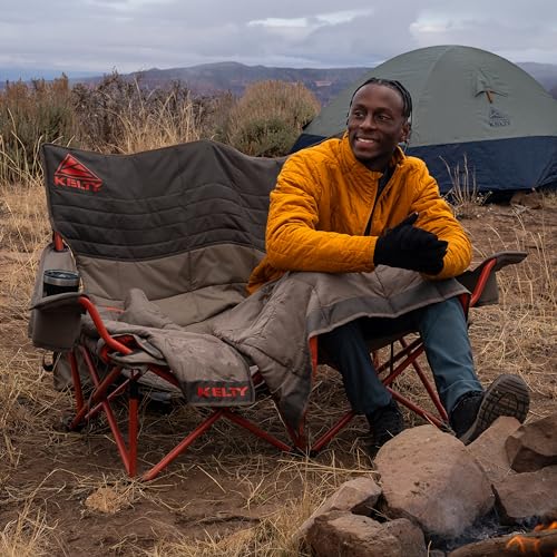 Image of Kelty Low Loveseat Nest - 2P Camp Chair, Removable Blankets (Dark Shadow)