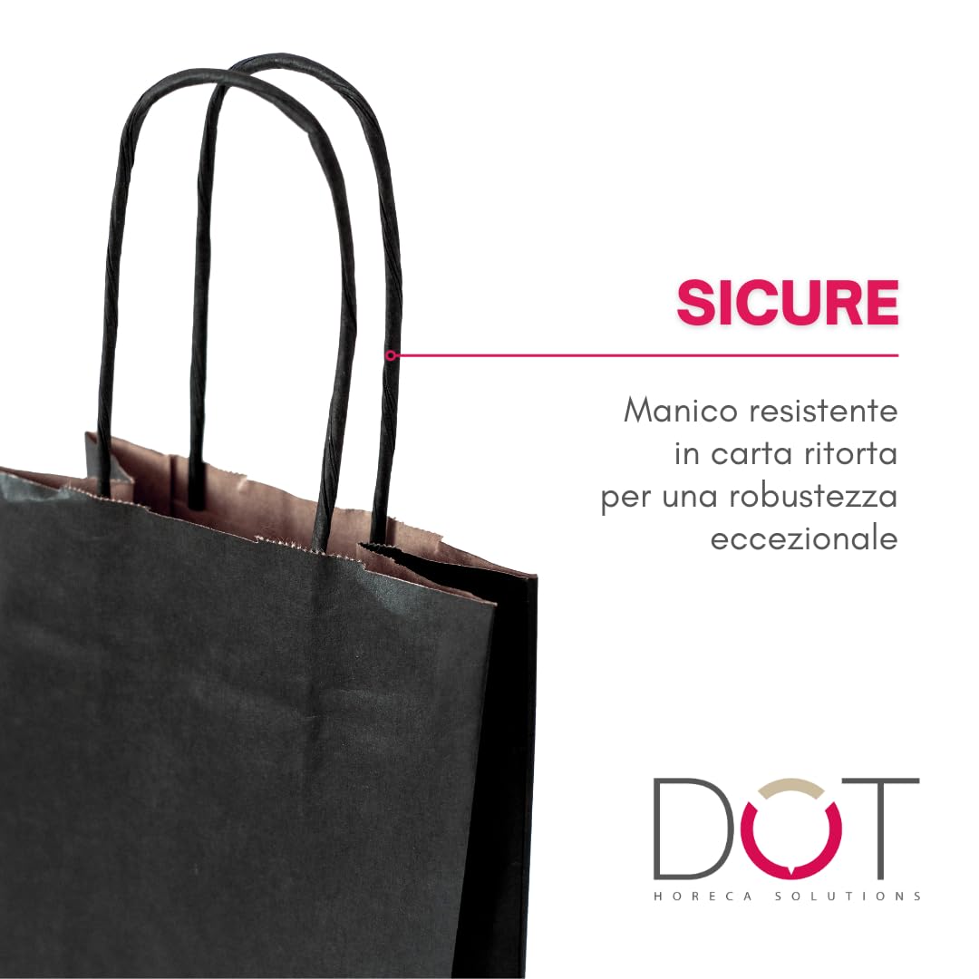 DOT Horeca Solutions Sacchetti Portabottiglia Neri 14x8x40 cm, 50 Pezzi