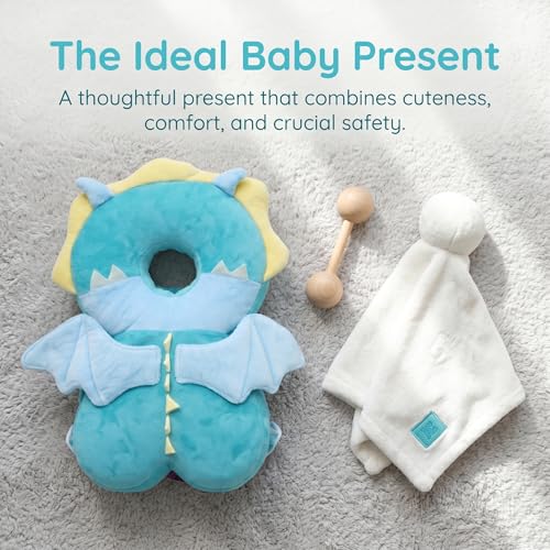 Image of Baby Head Protector Backpack - Soft & Lightweight Head Protection Pad for Bebe Walking and Crawling(Dragon)