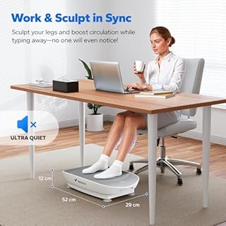 MERACH Vibration Plate, Quiet Compact Vibration Plate Exercise Machine for Shaping and Relaxation , Auto or Manual Speed Control, Comfortable Silicone Pad, LED Display (Grey)