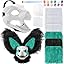 Teal, White, Black