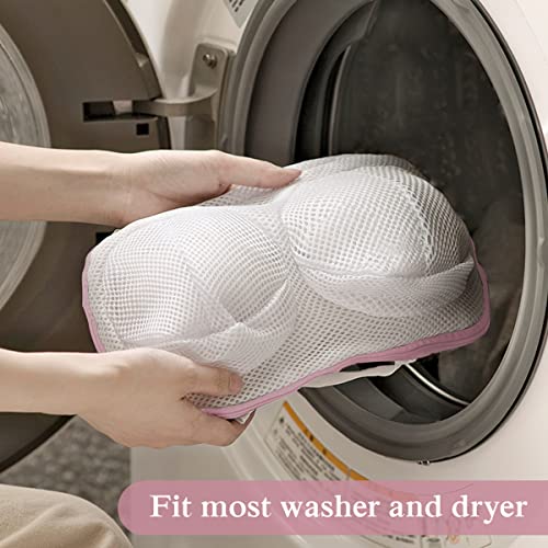 Large Bra Washing Bags For Laundry - 4 Pcs, Lingerie Bag Underwear Brassiere Washing Bags With Zipper For Women Laundry Storage (Large-Pink 4 Pack) #TOP4