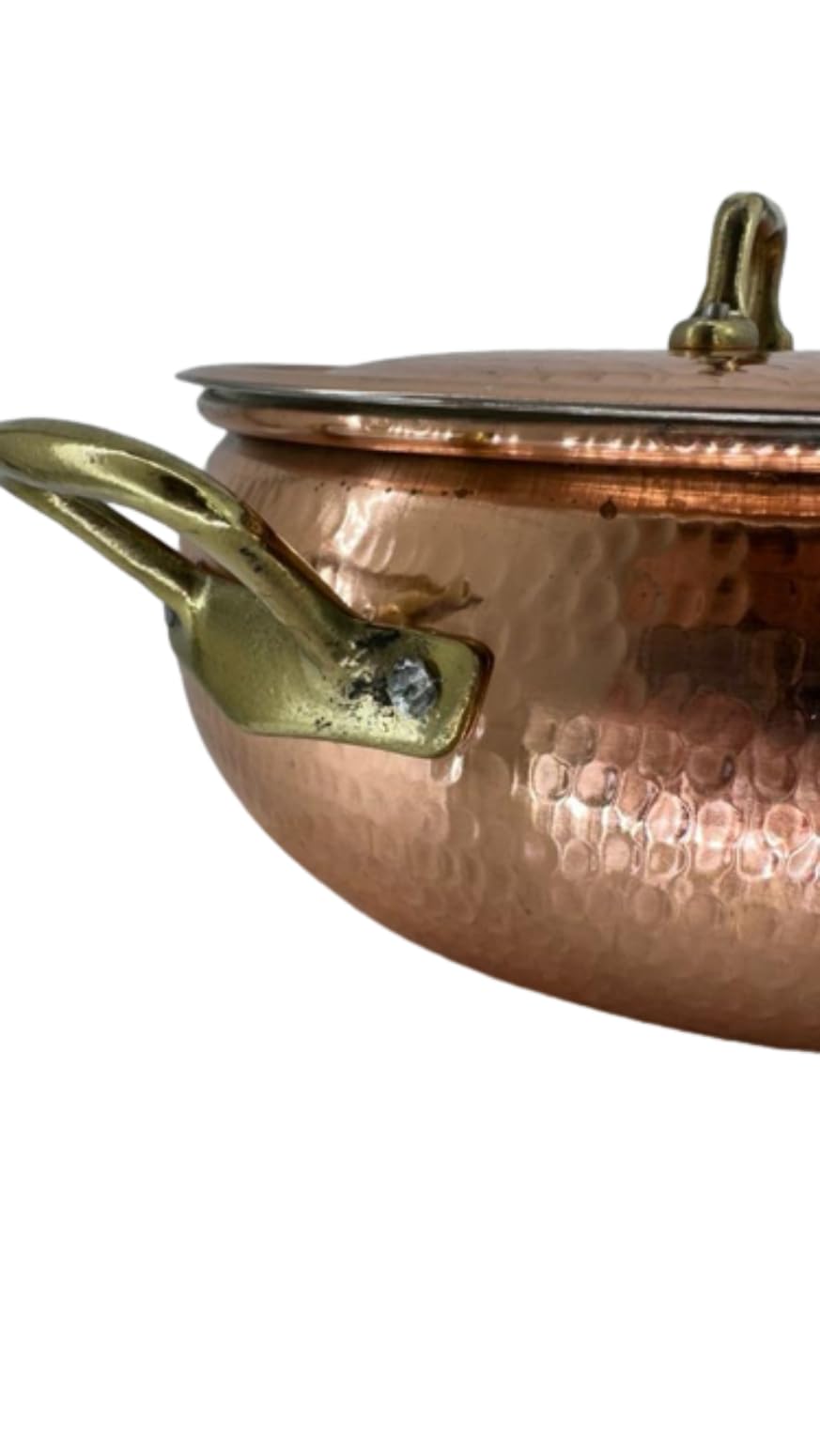 Casserole En Cuivre Étamé 27cm – 2 Manches, Fabriquée En France, NEUVE