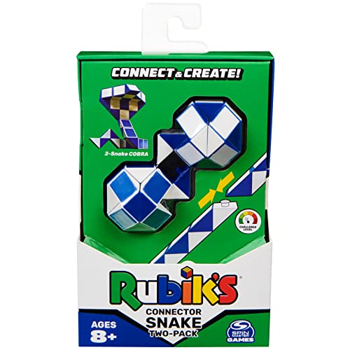 Rubik's Connector Snake, Lot de 2 Cubes de Puzzle 3D pour soulager Le Stress - Cube d'activités de Voyage - Idée Cadeau pour Adultes et Enfants à partir de 8 Ans