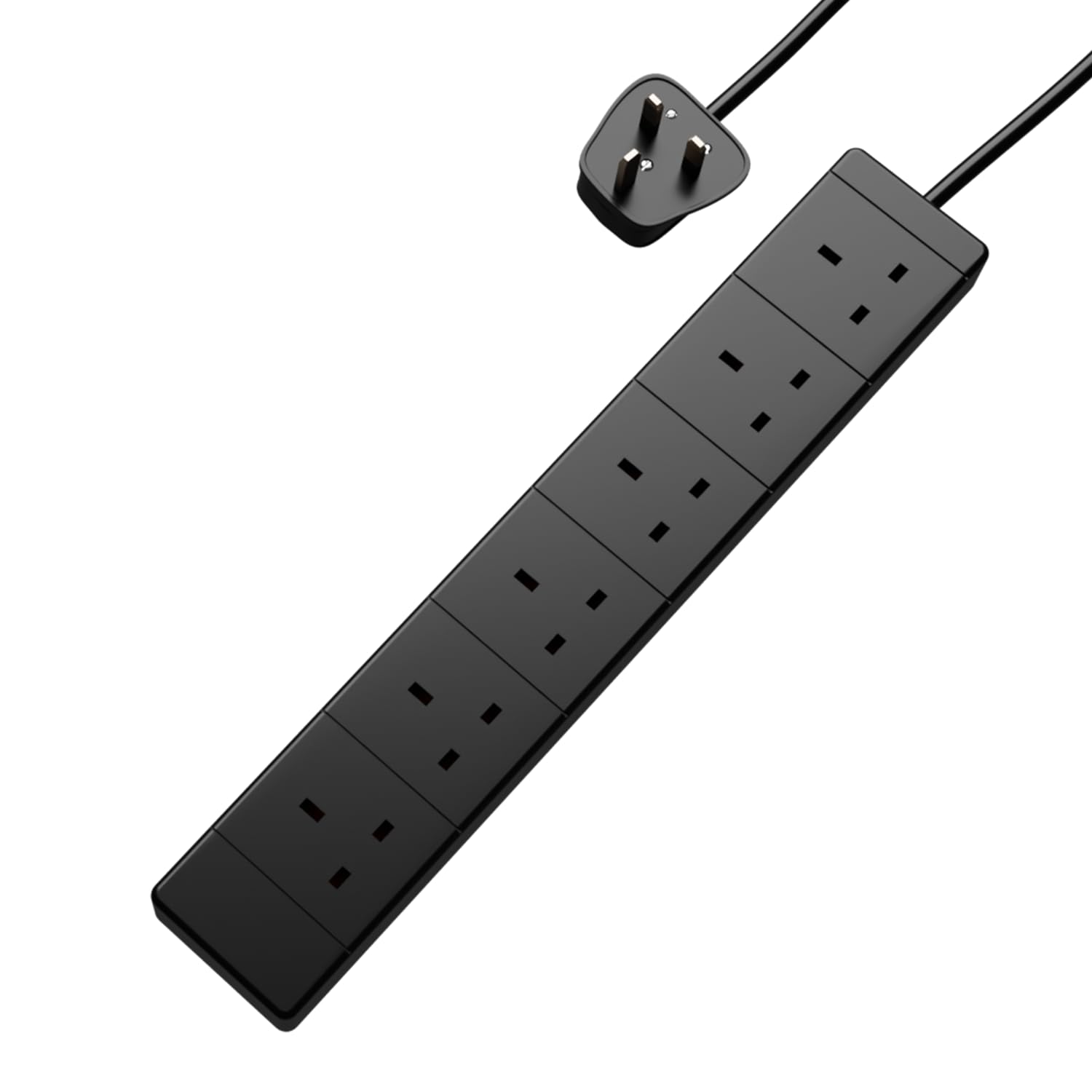 rhinocables UK Plug Extension Wire | 13A Triple Socket Power Cable for Computers, Lamps & AV Systems | BS1363/A Approved 230V Lead, Black (3m) — view 8