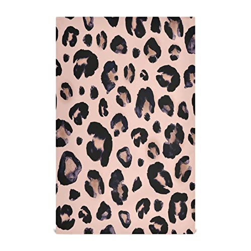 Pink Black Leopard Kitchen Towels 4 Pack, Absorbent Hand Towels Fast Drying Dish Cloths Tea Towel 28 X 18 In #TOP1