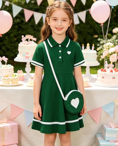 Move Dance Little Girls Sporty Dress 3T 4T Green Sundress with Bag - image 2
