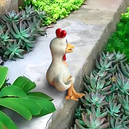 Escultura Decorativa de Pollo Divertido para Jardín miniatura 5