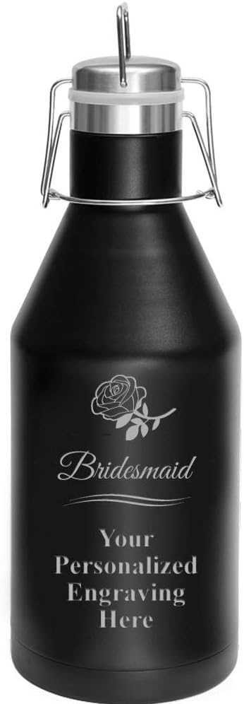 Bridesmaid Growler, 64 oz Custom Bridesmaid Stainless Steel Growler, Engraving Included Prime