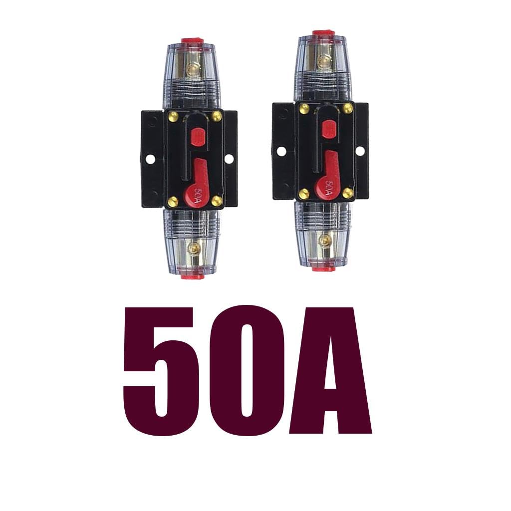2x50A 12V Circuit Breaker Reset Fuse Inverter ion System - Audio ion for Car/Vehicle Audio/Video Systems