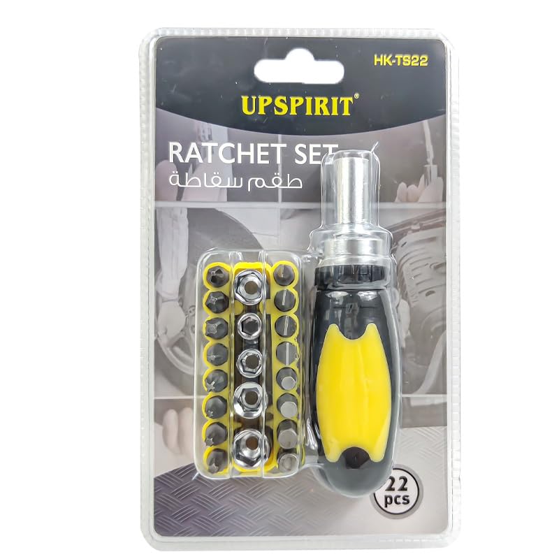 UPSPIRITRatchet Screwdriver with Socket & Screwdriver Tool Kit (22PC)