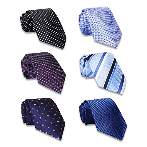 AVANTMEN Classic Men's Neckties - Lot 4/6/9 PCS Neck Ties for Men Classy Woven Jacquard Slik Ties