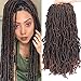 Leeven 18 Inch New Faux Locs Crochet Braids 6 Packs 126 Roots Faux Locs Crochet Hair Goddess Locs Dreadlocks Hair Extension Curly Faux Locs Braiding Hair (18 Inch (6Packs/lot), New Soft Locs T30#)