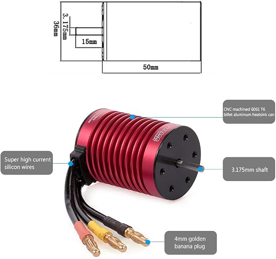 GoolRC Surpass Hobby Waterproof F540 4370KV RC Car Brushless Motor with Brushless 45A ESC for 1/10 Scale RC Car Truck Indispensable Accessory for Modification Enthusiasts