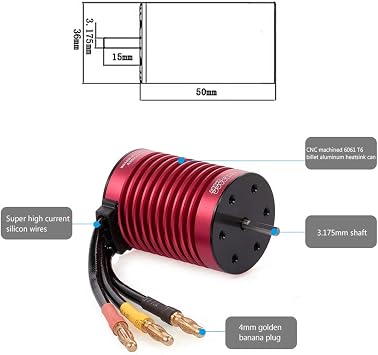 GoolRC Surpass Hobby Waterproof F540 4370KV RC Car Brushless Motor with Brushless 45A ESC for 1/10 Scale RC Car Truck Indispensable Accessory for Modification Enthusiasts