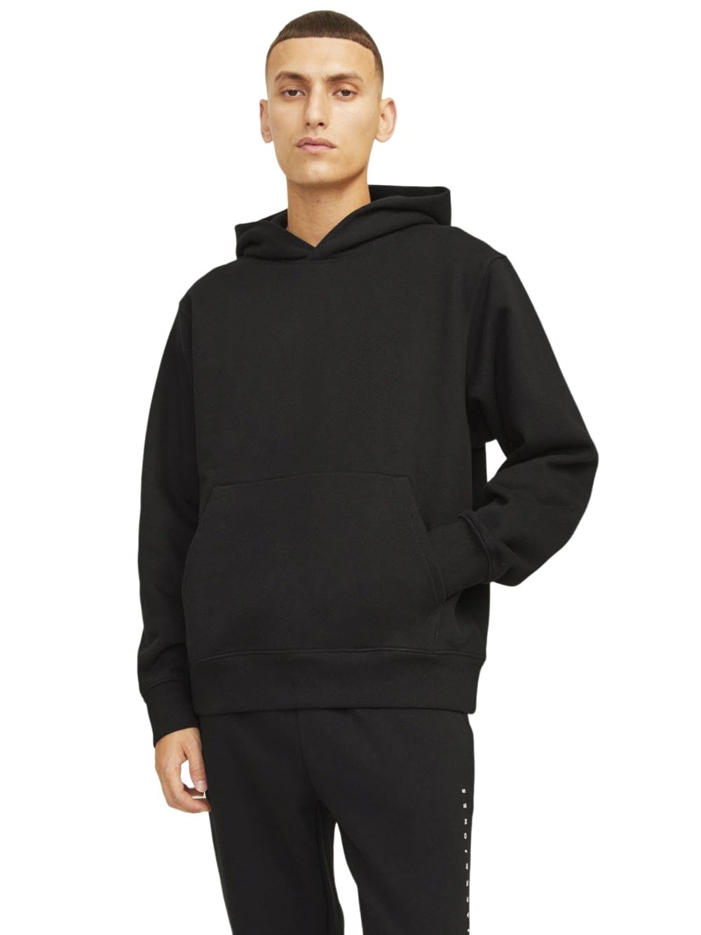 JACK & JONES Men's Jjeurban Edge Sweat Hood Noos Sweatshirt, Black, L