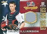 Autograph Warehouse 345085 Mac Williamson Player Worn Jersey Patch Baseball Card - Team USA 2014 Panini Collegiate Game Gear No. 56 Rookie
