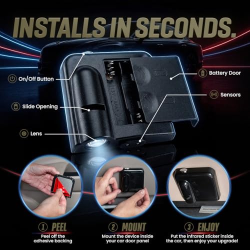 Image of LED Car Door Light - Officially Licensed NFL Wireless Projector - Show Your Team Pride - Battery Powered, Easy Install