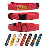 Pawsitive Hemp Dog Collar - Super Soft Hypoallergenic Lining. Great for Small, Medium and Large Dogs; Medium Rosemary Red