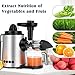Sagnart Masticating Juicer,Slow Juicer Extractor, Cold Press Juicer,Reverse Function & Quiet Motor for vegetable and Fruit Carrots,Oranges and Celery Include Juice Cup & Brush