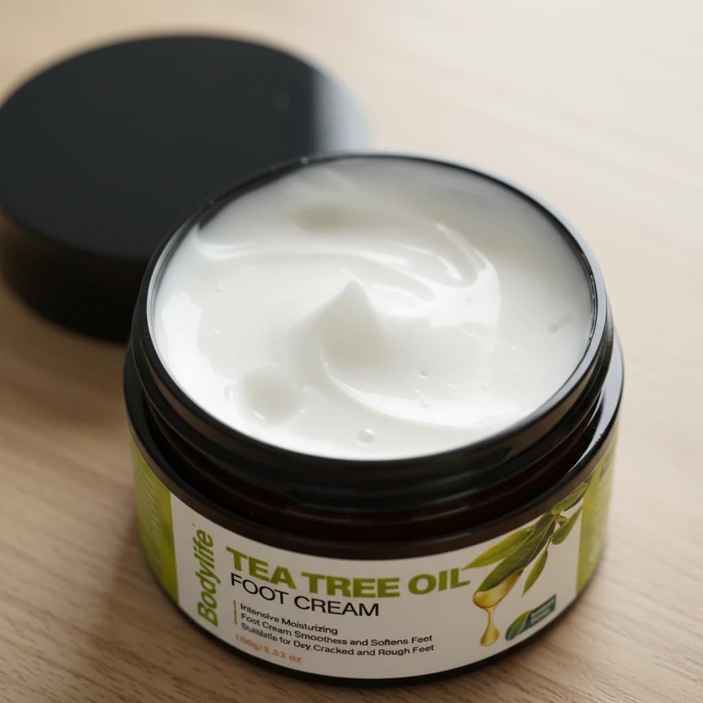 Tea Tree Oil Foot Cream 3.53 oz – Moisturizing & Nourishing Foot Lotion for Dry Cracked Feet, Softens Rough Skin, Soothes & Refreshes Tired Feet - Image 2