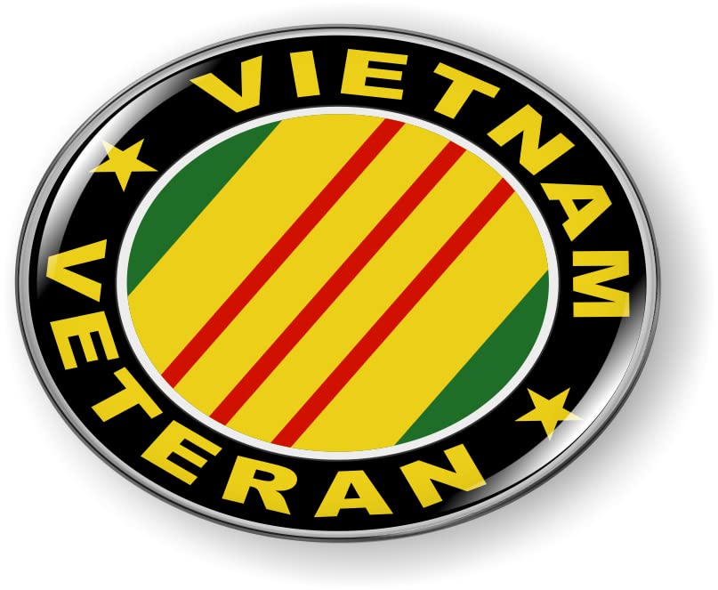 Image of Vietnam Veteran CAR Emblem Badge Sticker - Flexible | 3D Domed, made by BestLicensePlateFrames