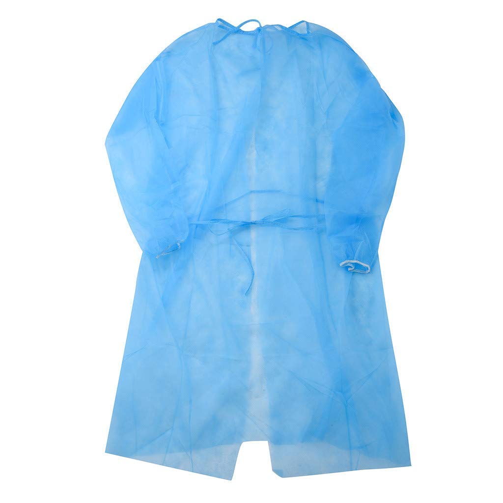 Lot de 50 uniformes médicales jetables pour usage médical imperméable et antirouille,blouses vert fluides - Manches longues, Poignets élastiques, Fait de tissu non tissé