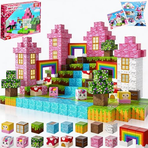 Lubibi 100ps Magnetic Building Blocks Tiles kid STEM Educational Stack Toy