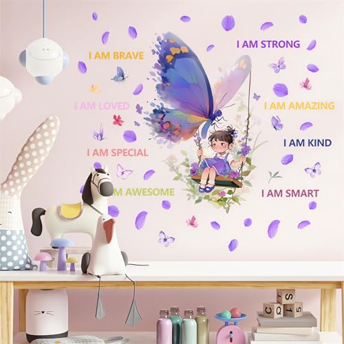 Vinilo Decorativo Mariposa Morada para Pared 40x60 cm miniatura 5