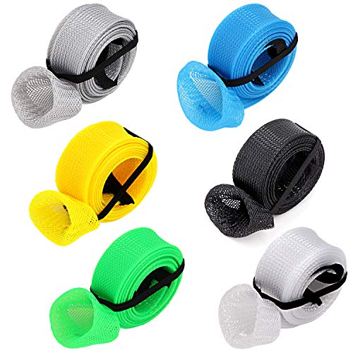 Meanhoo Fishing Rod Sleeve, 6 Pack 7ft Fishing Pole Sleeves, Fishing Rod Cover, Fishing Rod Socks, Spinning Rod Sock, Baitcaster Rod Gloves, Casting Rods Glove, Fishing Poles Protector Covers